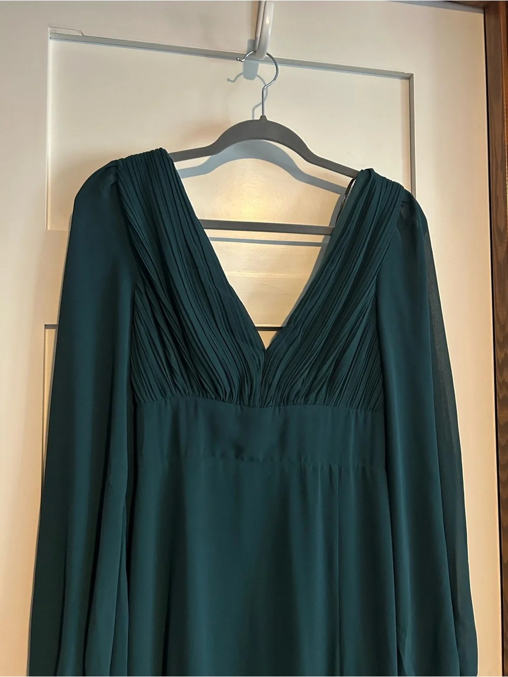 Lulus Marvelous Affair Emerald Green Pleated Lace-Up Maxi Dress Size Large